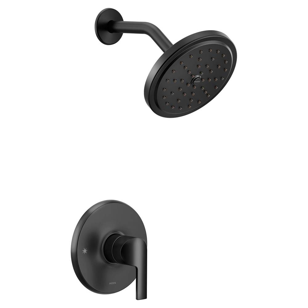 Valve Required Moen UTS2611BL Doux Collection M-CORE 3-Series 2-Handle Shower Trim with Integrated Transfer Matte Black 