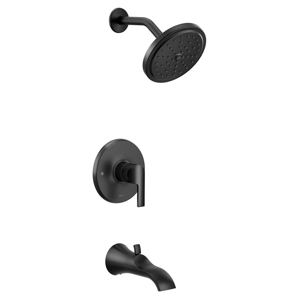 Moen UTS2611BL Doux Collection M-CORE 3-Series 2-Handle Shower Trim with Integrated Transfer Valve Required Matte Black 